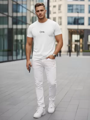 Tricou pentru bărbați DSTREET NX5125R-WH ALB