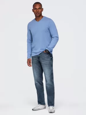 Tricou pentru bărbați OMBRE OM-LSBL-0143 DENIM LEJER