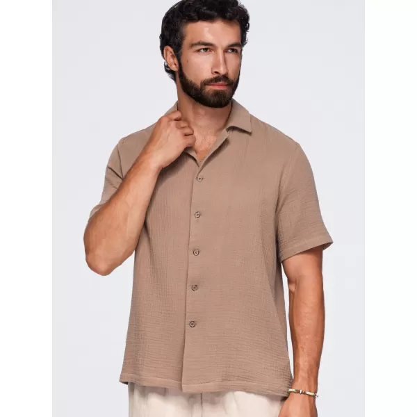  Cămașă pentru bărbați OMBRE OM-SHSS-0223 MARO DESCHIS 