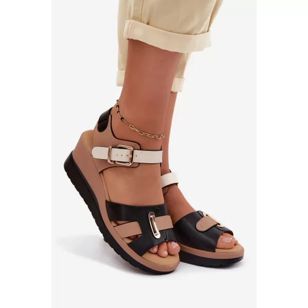  Sandale de dama ARTIKER 58C0316 NEGRU/BEJ 