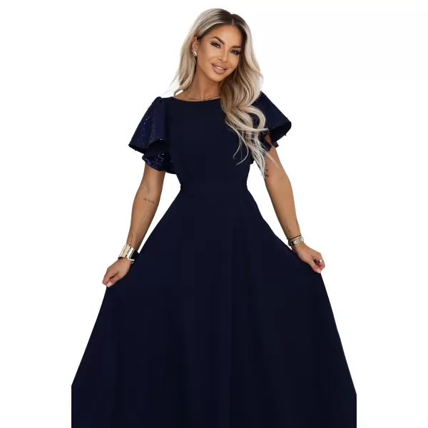  Rochie NUMOCO 694-4 ALBASTRU ÎNCHIS 