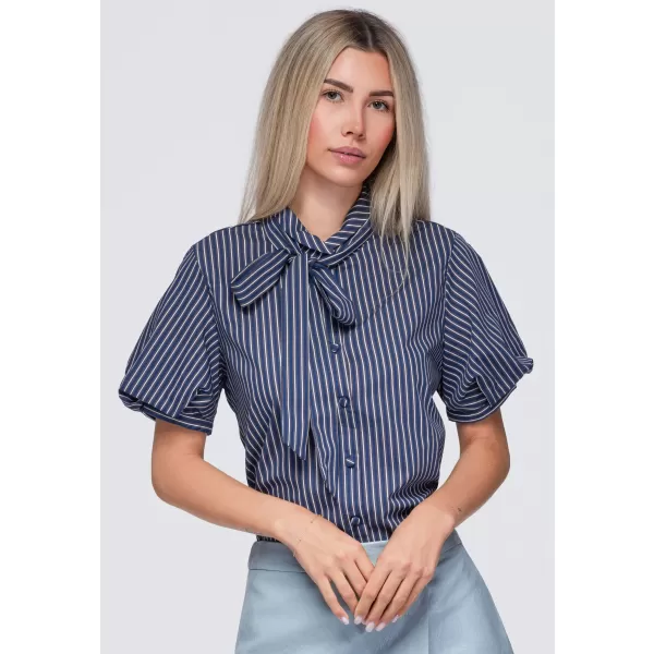  Cămașă de damă OMBRE OW-SH-E0067 ALBASTRU MARIN 
