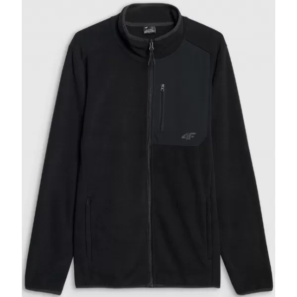  Hanorac pentru bărbați din fleece 4F WAW25TFLEM417 NEGRU ADÂNC 