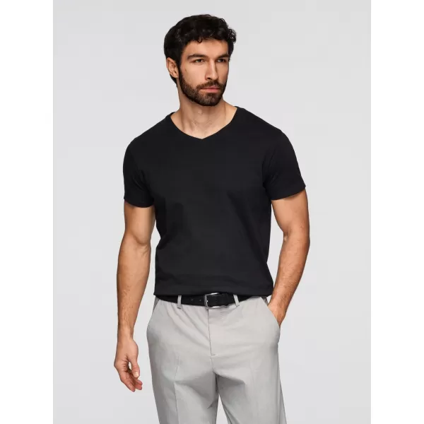  Tricou pentru bărbați OMBRE OM-TSBS-0281 NEGRU/ALB/ALBASTRU 