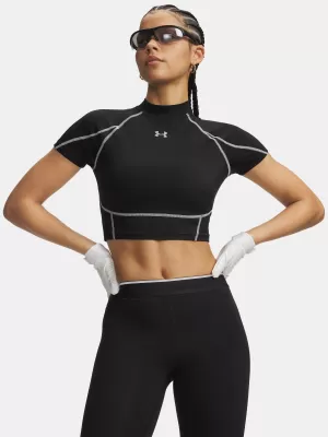 Tricou de damă UNDER ARMOUR HEATGEAR ELITE CROP MCK SS 6014710-008 NEGRU
