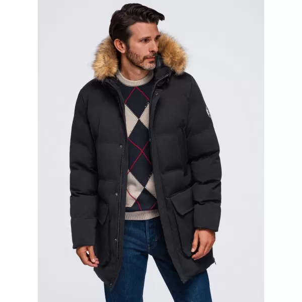  Parka pentru bărbați OMBRE OM-JALJ-0310 NEGRU 