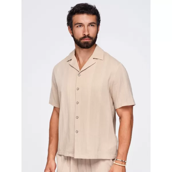  Cămașă pentru bărbați OMBRE OM-SHSS-0221 MARO DESCHIS 