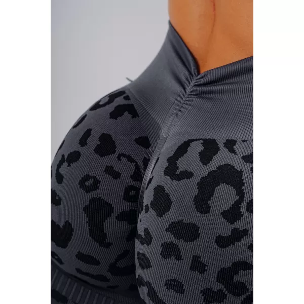  Pantaloni scurți de compresie push-up cu imprimeu leopard NEBBIA PRIMAL 856 LEOPARD NEGRU 