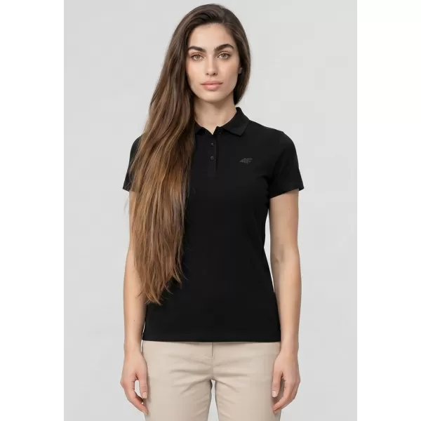  Tricou de damă cu guler 4F WMM00TPTSF0768 NEGRU ADÂNC 