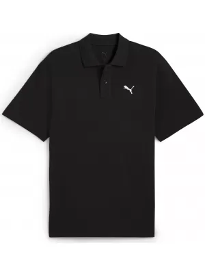 Tricou pentru bărbați cu guler PUMA WARDROBE ESS PIQUE RELAXED POLO 62965701 PUMA NEGRU