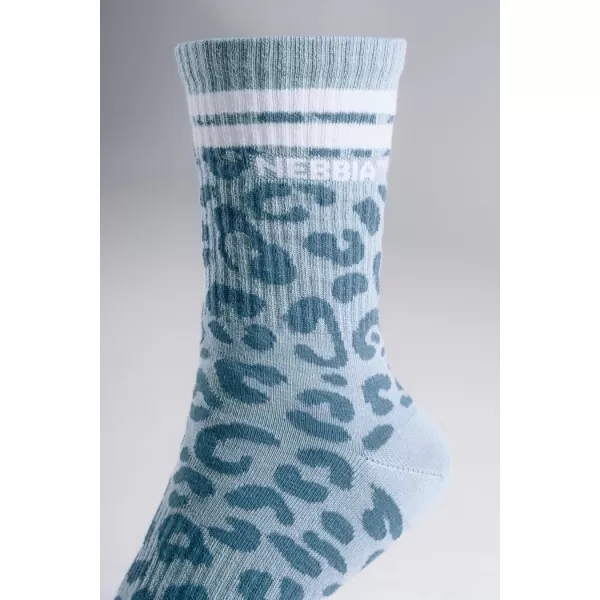  Șosete crew cu imprimeu leopard NEBBIA PRIMAL 106 LEOPARD ALBASTRU 