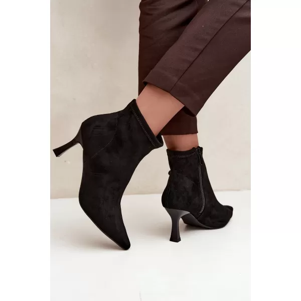  Botine de dama BOTO 7107 NEGRU MAT 