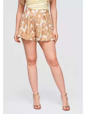 Pantaloni scurți de damă OMBRE OW-ST-E0015 BEJ