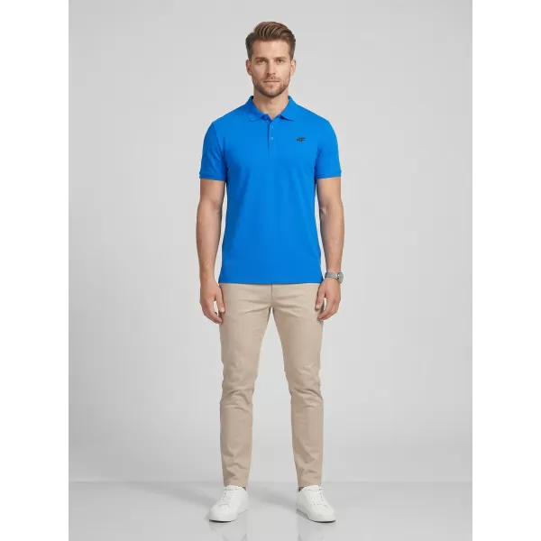  Tricou pentru bărbați cu guler 4F WMM00TPTSM0770 ALBASTRU 