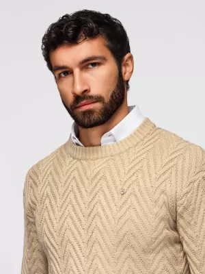 Pulover pentru bărbați OMBRE OM-SWSW-0190 NISIP