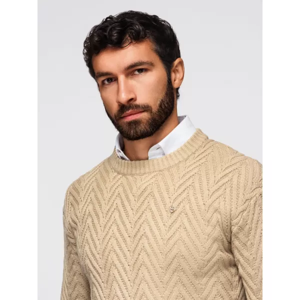  Pulover pentru bărbați OMBRE OM-SWSW-0190 NISIP 