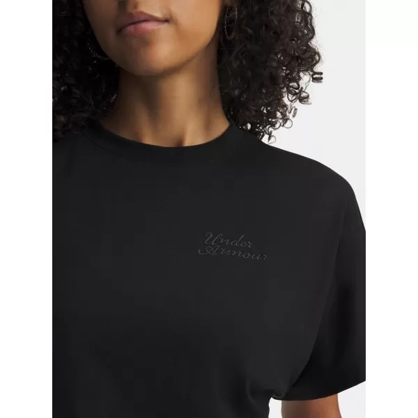  Tricou pentru femei UNDER ARMOUR CROPPED SCRIPT SS TEE 6009677-008 NEGRU 