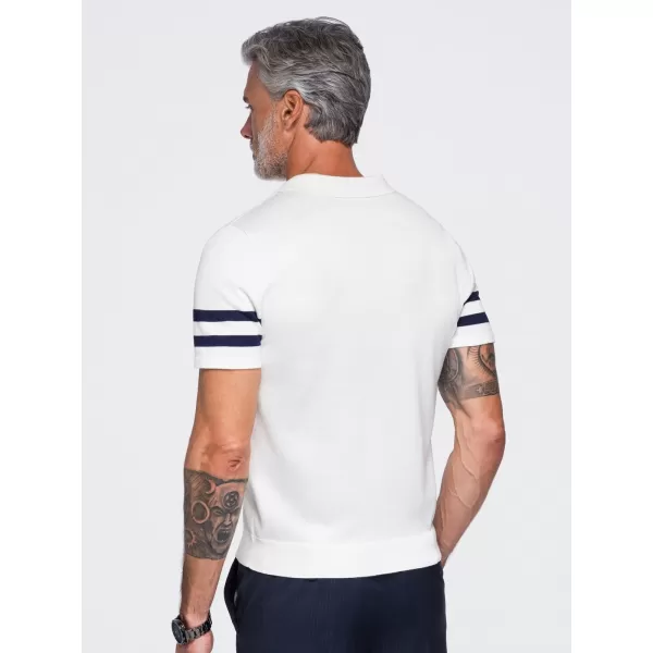  Tricou polo pentru bărbați OMBRE OM-POSS-0177 ALB 