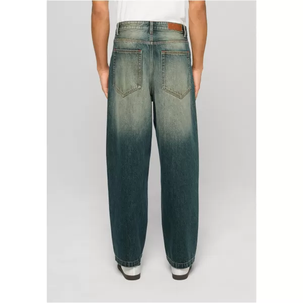  Pantaloni pentru bărbați URBAN CLASSICS TB8055 ALBASTRU MIJLOCIU MURDAR SPĂLAT 