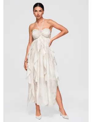 Rochie OMBRE OW-DLR-E0016 BEJ