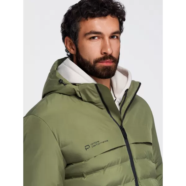  Geaca de iarna matlasata pentru barbati OMBRE OM-JAHP-0305 MĂSLINE 