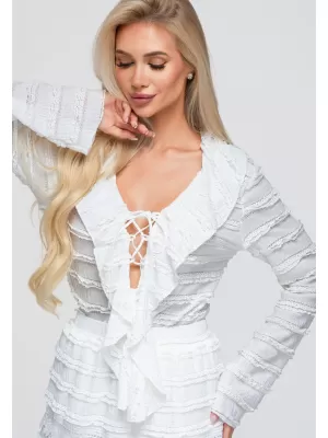 Bluza de dama OMBRE OW-TS-E0067 ALB