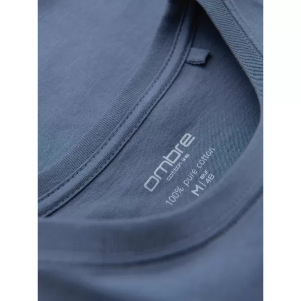 Tricou pentru bărbați OMBRE OM-TSBS-0268 DENIM ALB/GRAFIT/ALBASTRU 