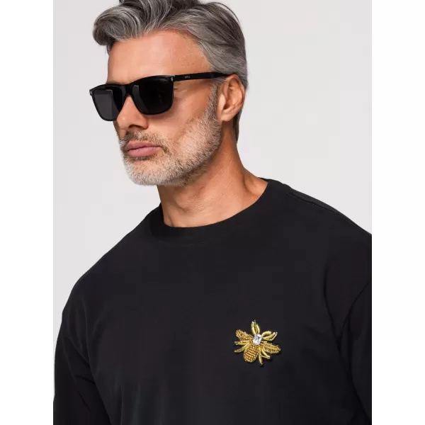  Tricou pentru bărbați OMBRE OM-TSCT-0275 NEGRU 