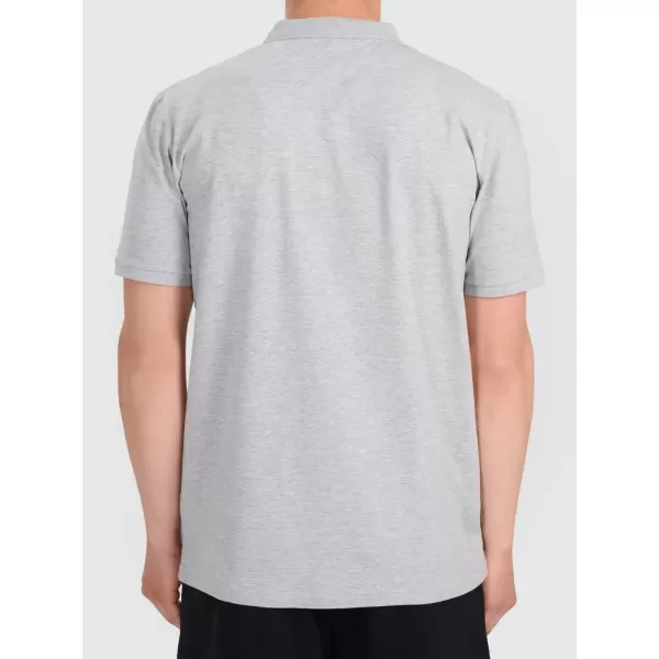  Tricou pentru bărbați cu guler 4F WMM00TPTSM0770 MELANGE GRI ÎNCHIS 