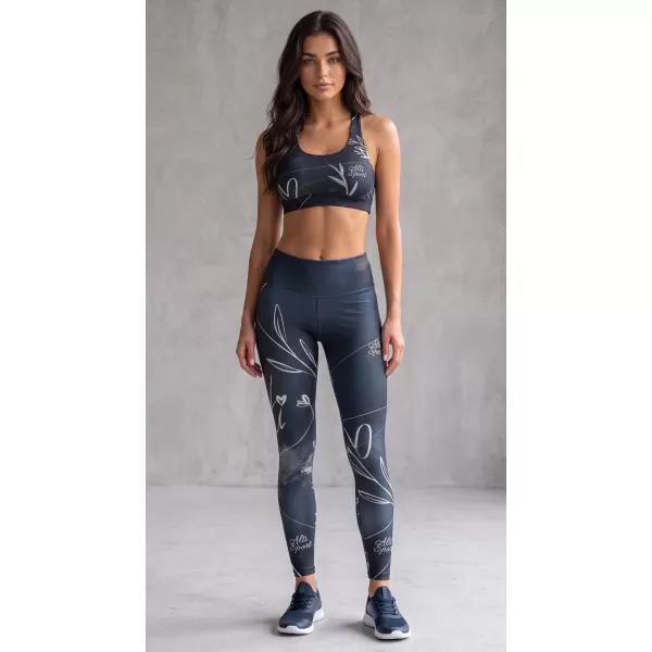  Jambiere lungi premium pentru femei (dimensiuni noi) ALTISPORT VOJ/ALW083LEG05 ALB-NEGRU 