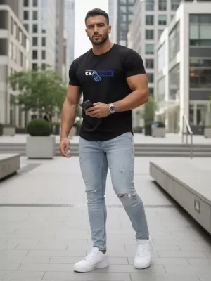Tricou pentru bărbați DSTREET NX5017R NEGRU