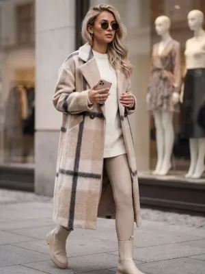 Palton de damă DSTREET 1 NY0827 BEJ