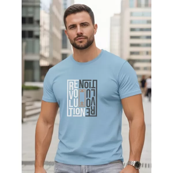  Tricou pentru bărbați DSTREET NX0143R-SK ALBASTRU DESCHIS 