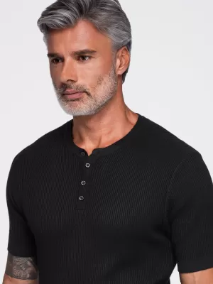 Tricou pentru bărbați OMBRE OM-TSCT-0304 NEGRU