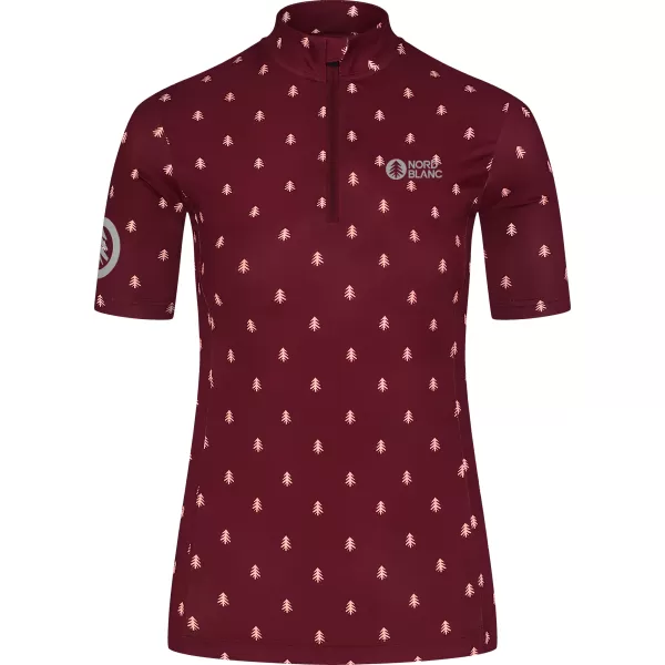  Tricou de ciclism pentru femei NORDBLANC TREES NBSLF8085 ROŞU 