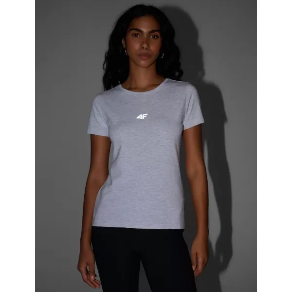  Tricou pentru femei 4F WMM00TTSHF2255 MELANGE GRI DESCHIS RECE 