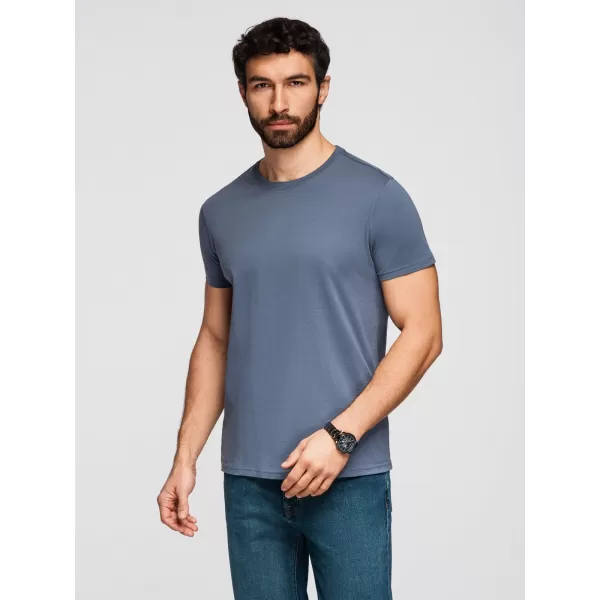  Tricou pentru bărbați OMBRE OM-TSBS-0268 DENIM ALB/GRAFIT/ALBASTRU 