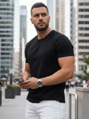 Tricou pentru bărbați DSTREET RX5670 NEGRU