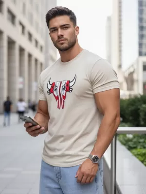 Tricou pentru bărbați DSTREET RX4932 BEJ