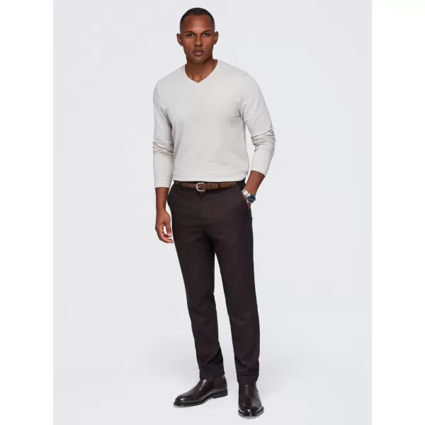  Tricou pentru bărbați OMBRE OM-LSBL-0143 BEJ DESCHIS 
