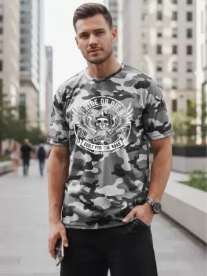 Tricou pentru bărbați DSTREET NX2004R-SL-M GRI DESCHIS