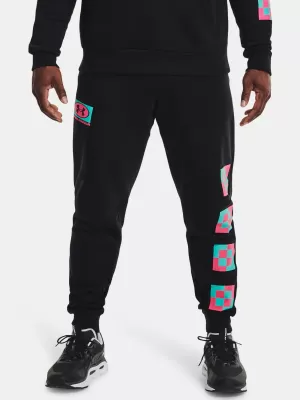 Pantaloni de trening pentru bărbați UNDER ARMOUR UA RIVAL FLEECE GEO JOGGER 1366437-001 NEGRU
