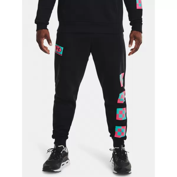  Pantaloni de trening pentru bărbați UNDER ARMOUR UA RIVAL FLEECE GEO JOGGER 1366437-001 NEGRU 