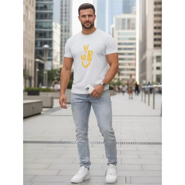  Tricou pentru bărbați DSTREET NX0138R-WH ALB 