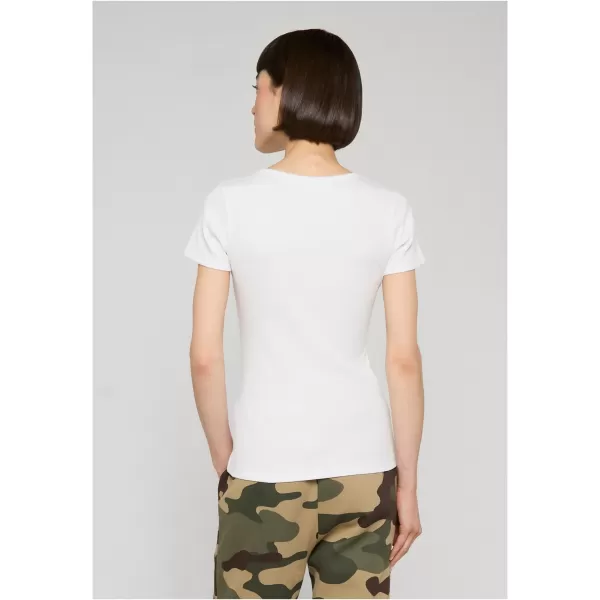  Tricou de dama URBAN CLASSICS TB8567B-23655 ALB/NEGRU/MARO CALD 