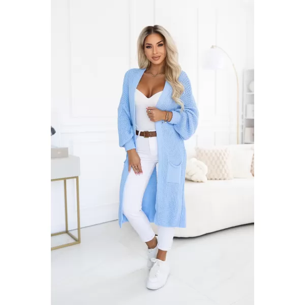  Cardigan de damă NUMOCO 627-3 ALBASTRU DESCHIS 