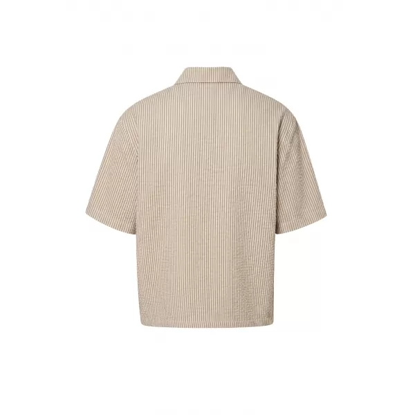  Cămașă pentru bărbați URBAN CLASSICS TB8417-22409 MOCCA MARO/ALB 