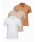 Tricou pentru bărbați cu guler OMBRE OM-POBS-0171 ALB/ALB/MARO DESCHIS