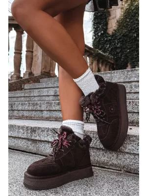 Oameni de zăpadă pentru femei BIG STAR SHOES UU274312 CIOCOLATĂ