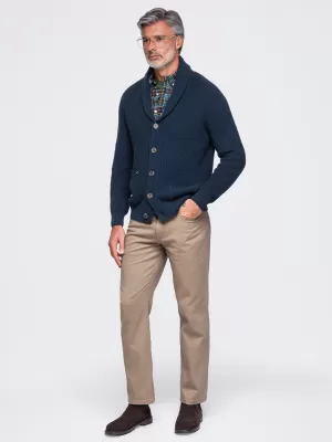 Cardigan pentru bărbați OMBRE OM-SWCD-0200 ALBASTRU MARIN